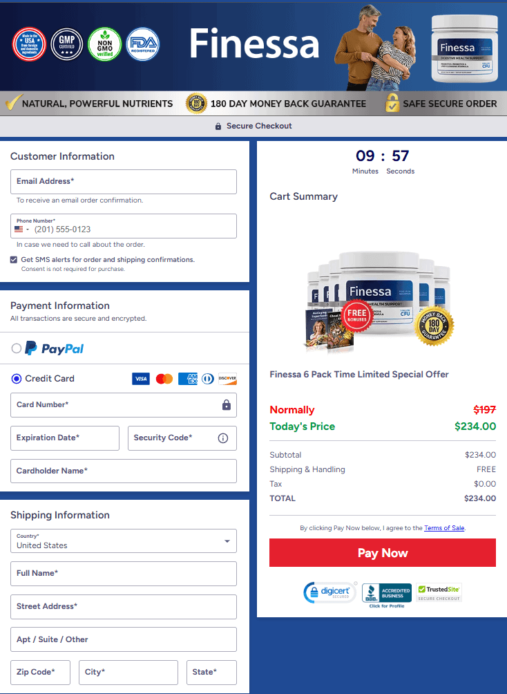Finessa order_page